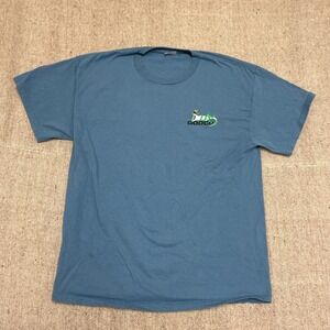 vintage godco shirt mens large blue 1990s gecko geico funny god religion circle.